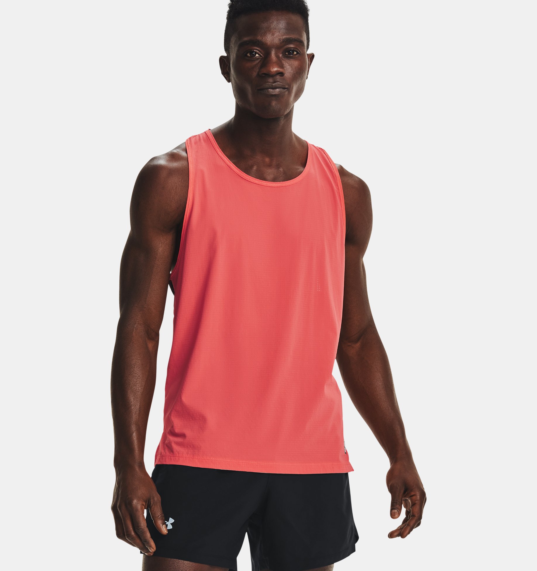 Mens Clothing T-shirts Sleeveless t-shirts Under Armour Run Anywhere Tank Top Red Large for Men 